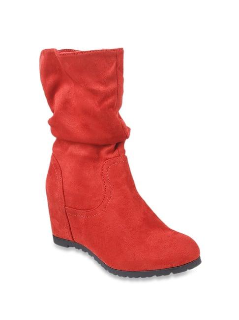 metro red wedge booties