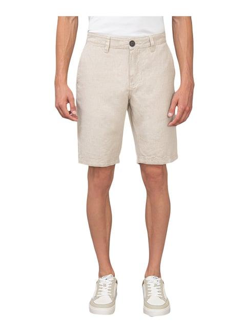 beverly hills polo club beige cotton regular fit shorts