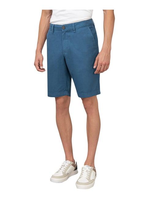 beverly hills polo club blue cotton regular fit shorts