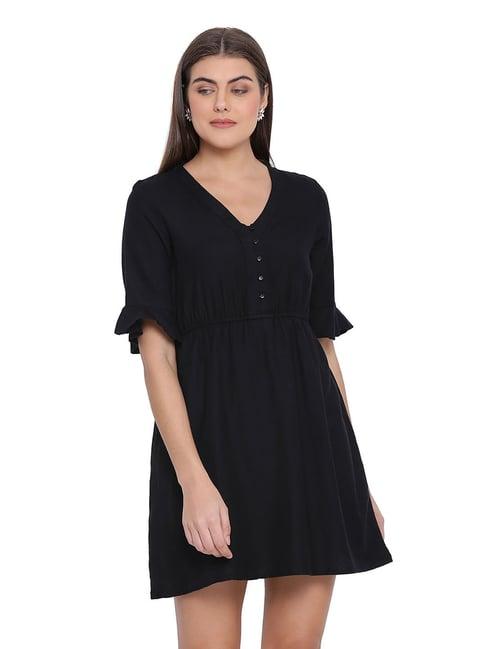 oxolloxo black regular fit berta dress