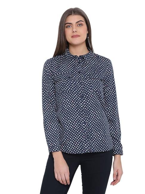 oxolloxo navy polka dot covertale shirt