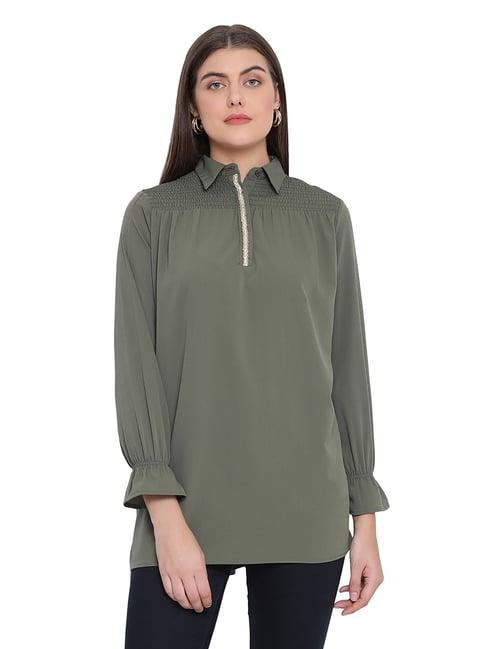 oxolloxo khaki regular fit lee tunic