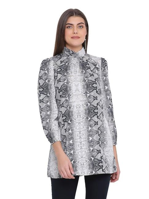 oxolloxo grey printed serpentine mora tunic