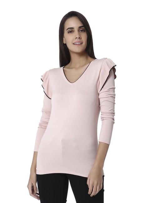 vero moda misty rose slim fit top