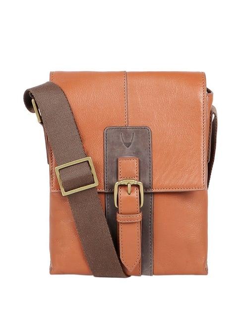 hidesign regent 01 tan solid medium cross body bag