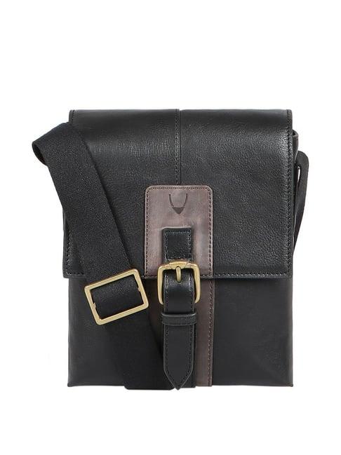 hidesign regent 01 black solid medium cross body bag