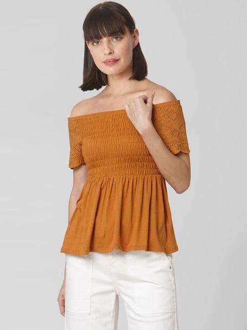 vero moda brown cotton top