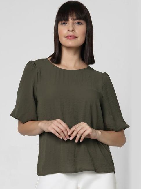 vero moda green regular fit top