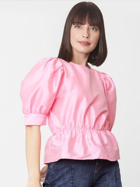 vero moda pink regular fit top