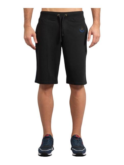 beverly hills polo club black cotton regular fit shorts