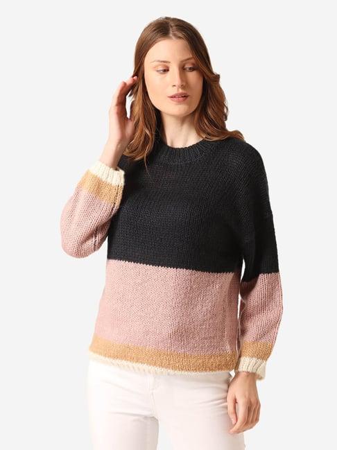 mode by red tape pink & black full sleeves sweater