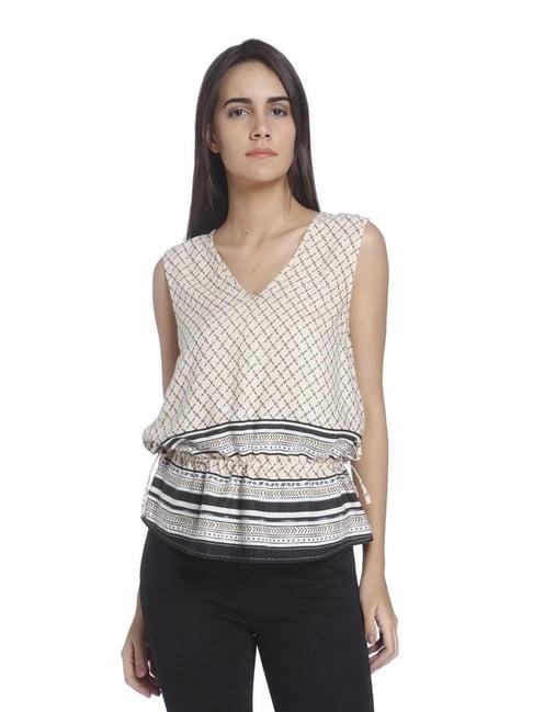 vero moda ivory cream abstract top