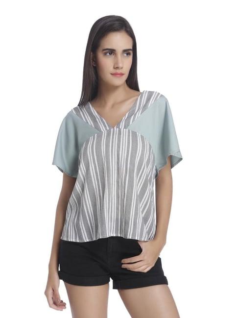 vero moda blue surf striped top