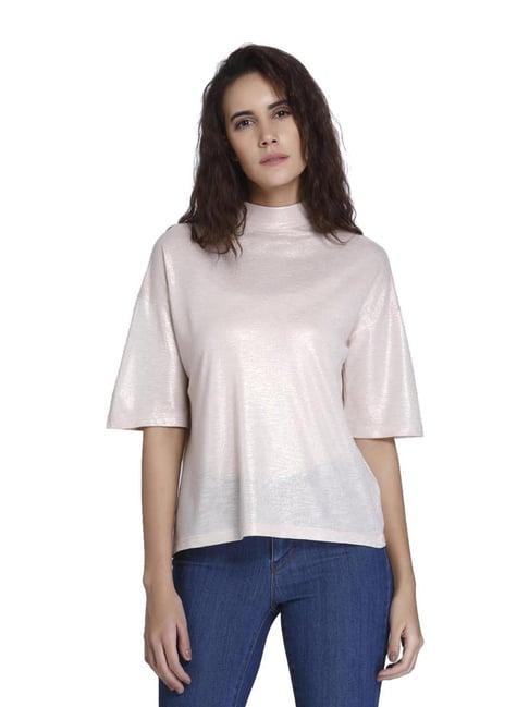 vero moda cream tan regular fit top