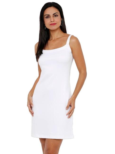 soie white regular fit dress