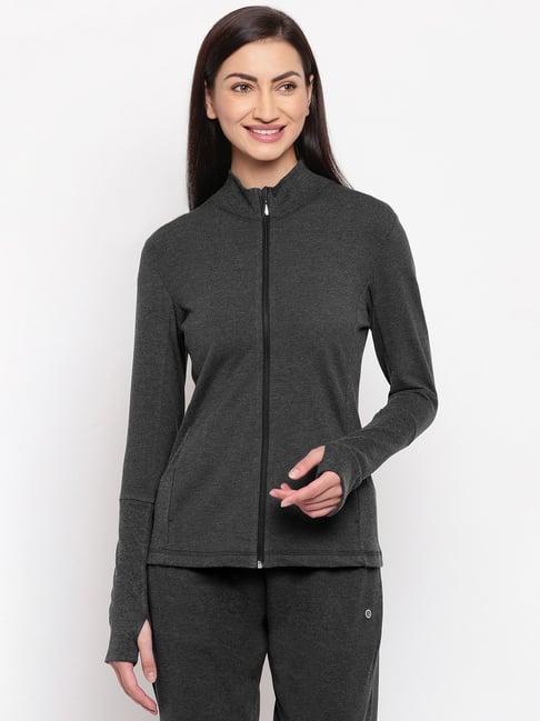 enamor jet black textured jacket