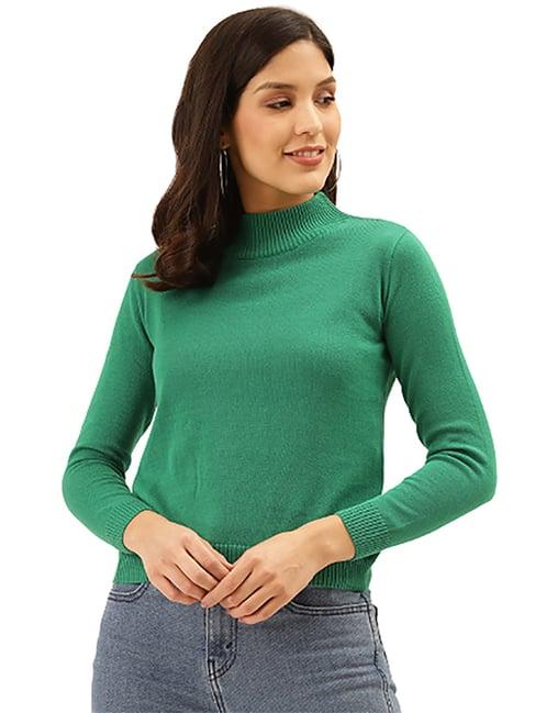 style quotient green full sleeves pullover