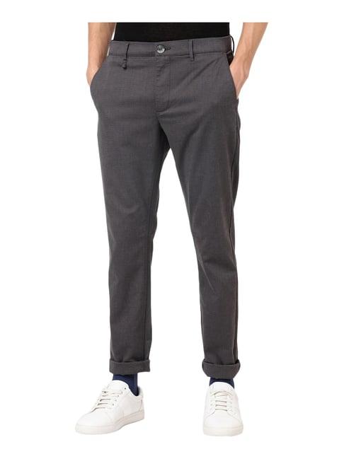 celio* charcoal polycotton skinny fit herringbone chinos