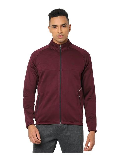 allen solly maroon mock collar sweatshirt