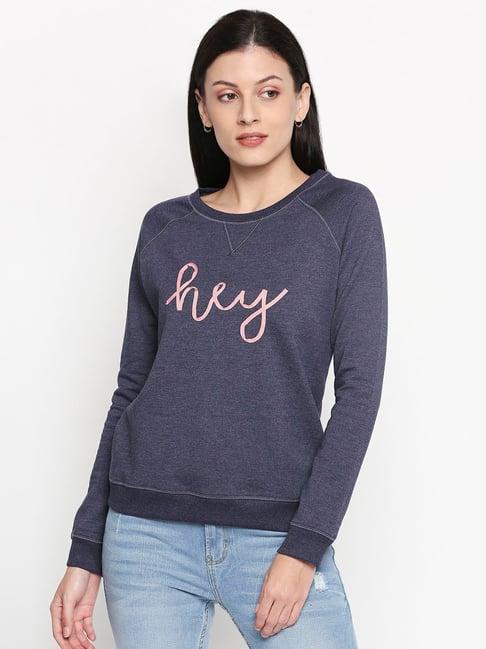 people navy self design sweatshirt