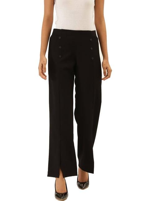 label ritu kumar black printed straight fit pants