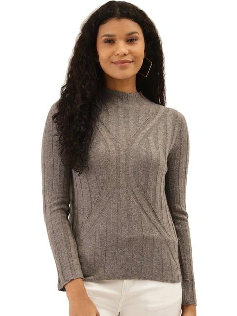 label ritu kumar grey self design pullover