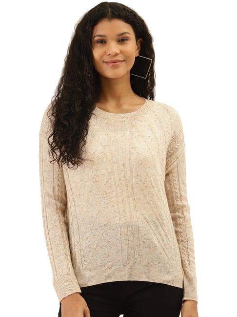 label ritu kumar cream self design pullover