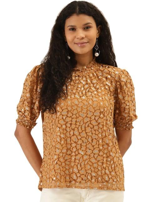 label ritu kumar golden lace work top