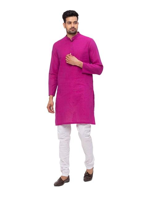 ethnicity pink  kurta churidar set