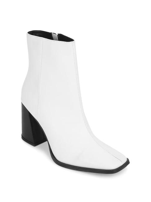 truffle collection women's white casual booties