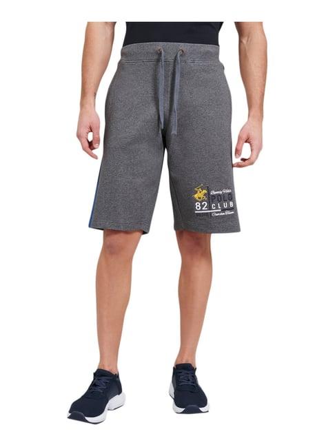 beverly hills polo club dark grey cotton regular fit shorts