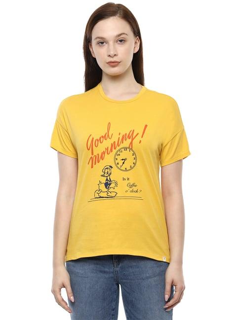 van heusen yellow graphic print top