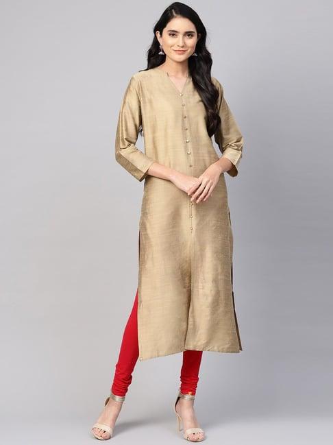 ksut golden straight kurta