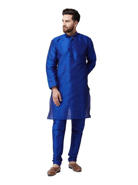 sojanya royal blue regular fit kurta set