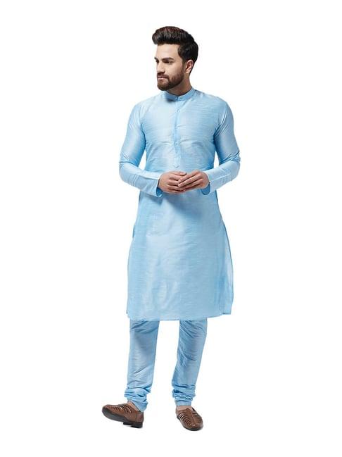 sojanya sky blue regular fit kurta set