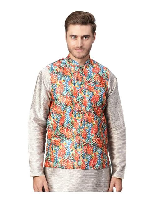 sojanya multicolor printed nehru jacket