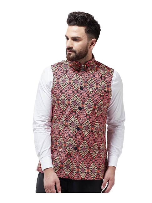 sojanya multicolor printed nehru jacket