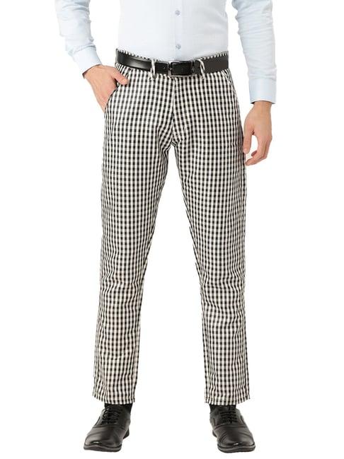 sojanya black & white checks trousers