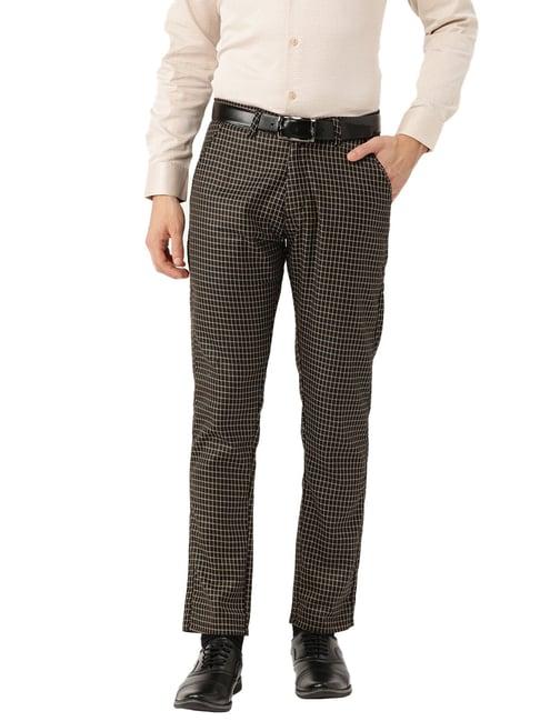 sojanya black & beige checks trousers