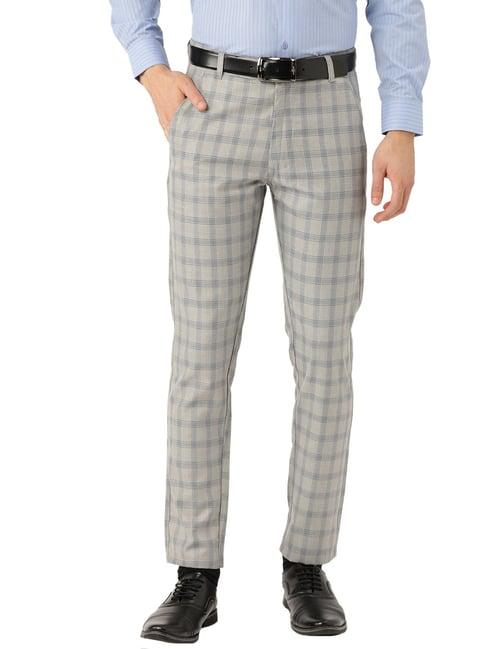 sojanya grey & blue checks trousers