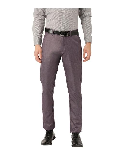 sojanya purple regular slim fit trousers