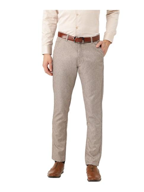 sojanya grey regular slim fit trousers