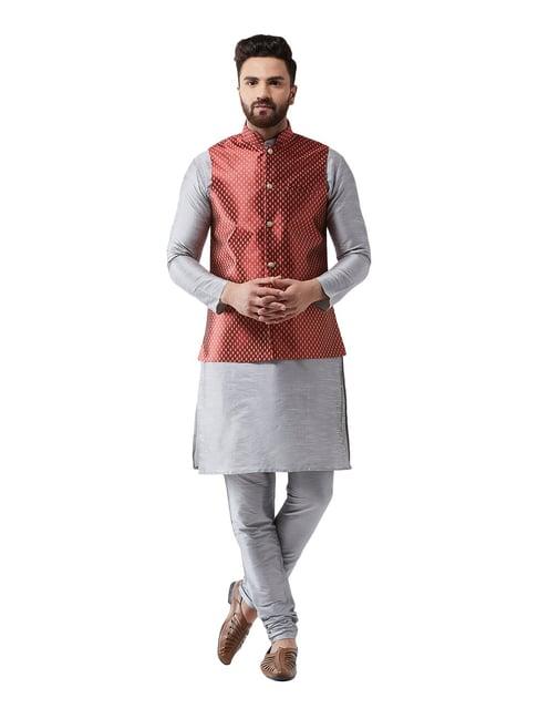 sojanya grey & maroon printed suit