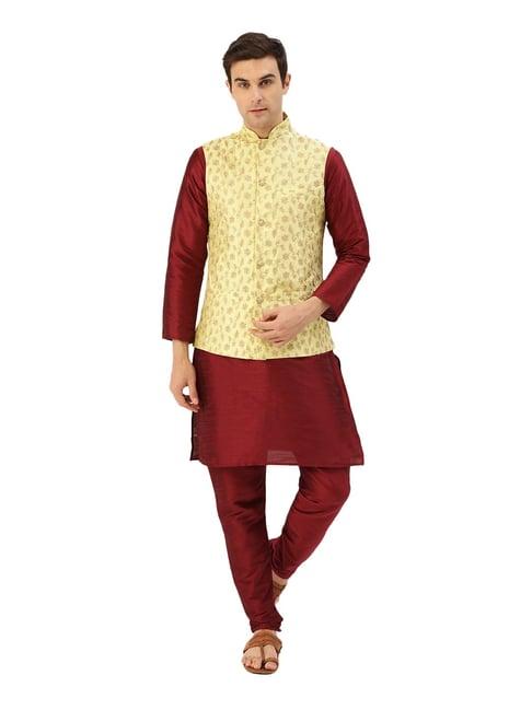 sojanya maroon & lime green embroidered suit