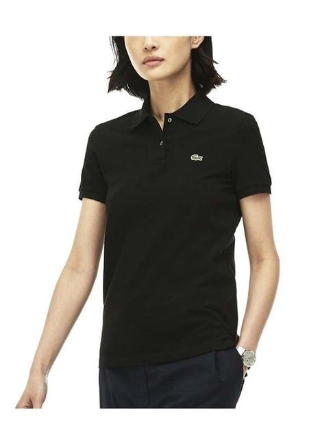 lacoste black regular fit polo t-shirt