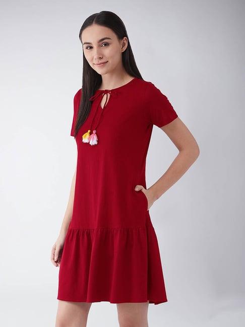 miss chase maroon cotton night dress