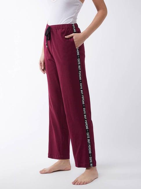 miss chase maroon cotton pyjamas