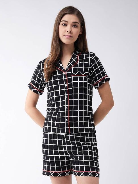 miss chase black & white checks shirt with shorts