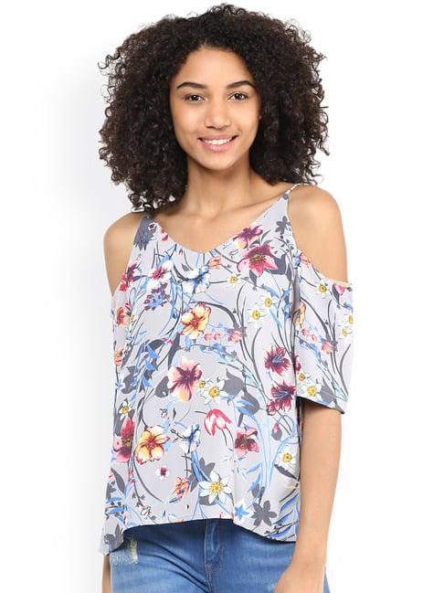 harpa grey floral print top