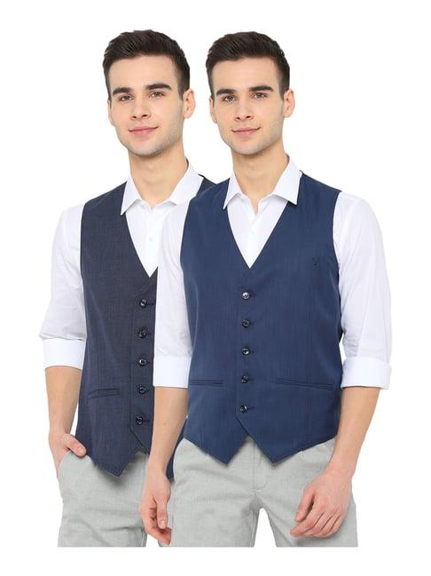 allen solly navy sleeveless v neck waistcoat